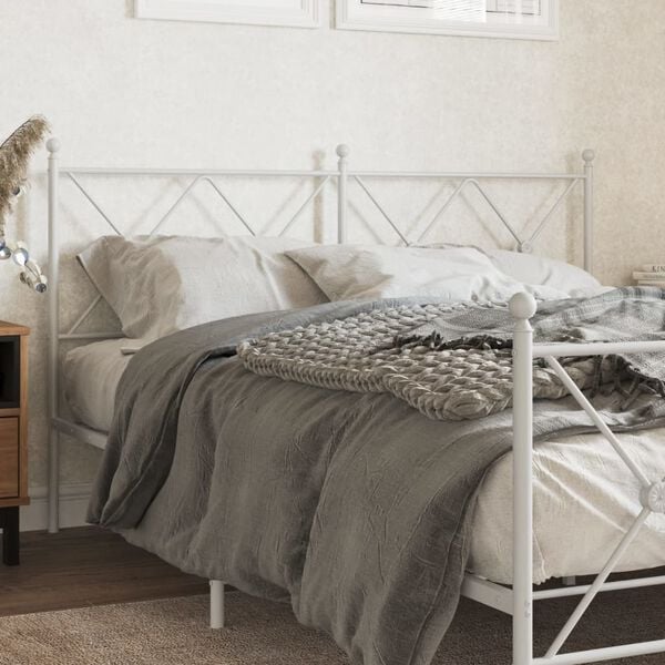 vidaXL Metal Replace Headboard White 160cm