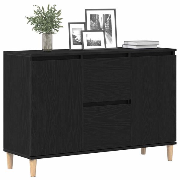 vidaXL Sideboard with Drawer Black 102 x 35 x 60 cm Engineered wood