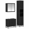 vidaXL Bathroom Furniture Set 3 pcs Black Oak Engineered Wood