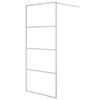 vidaXL Walk-in Shower Wall Silver 90x195 cm Clear ESG Glass