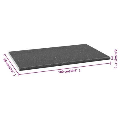 vidaXL Kitchen Countertop Black with Granite Texture 100x60x2.8 cm Chipboard