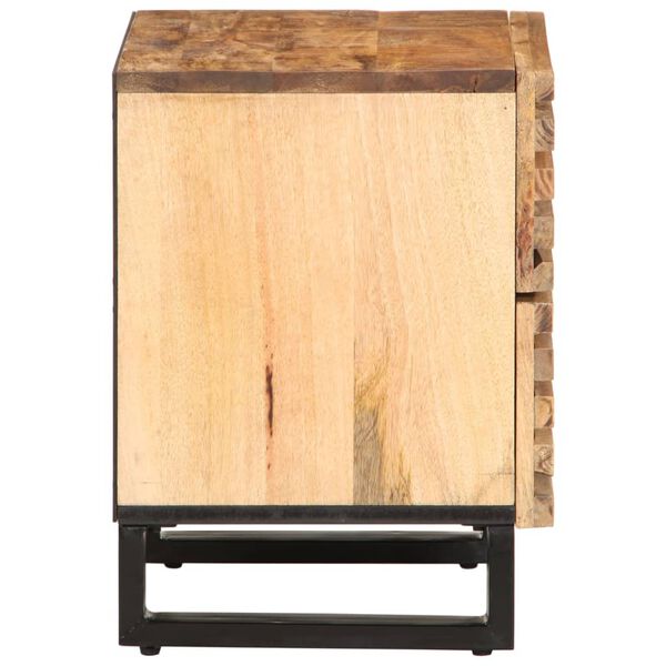 vidaXL Bedside Cabinet 40x34x46 cm Solid Wood Rough Mango