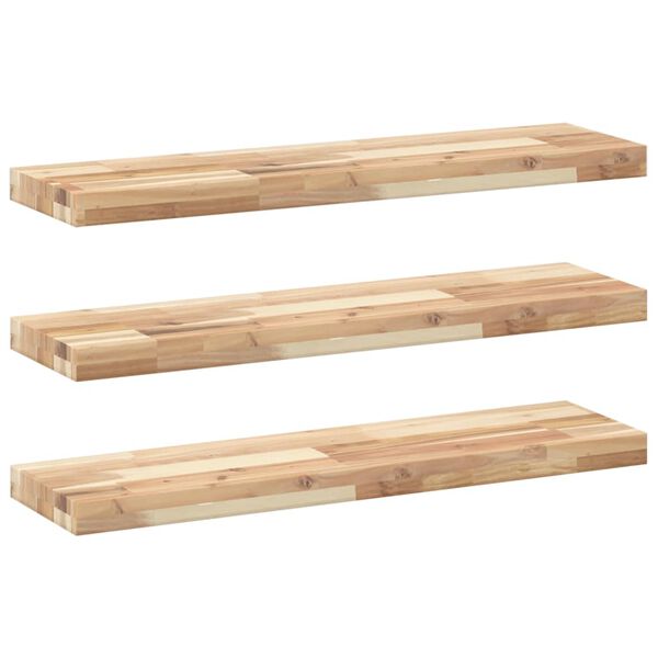 vidaXL Floating Shelves 3 pcs 80x20x4 cm Untreated Solid Wood Acacia