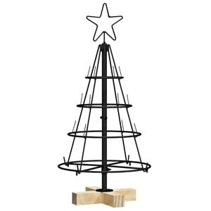 vidaXL Christmas Cone Tree with Stand Black 60 cm Steel
