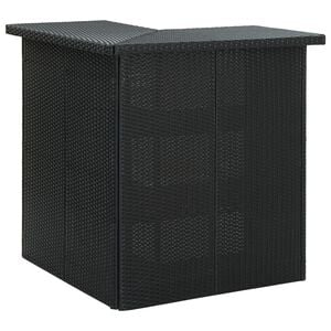 vidaXL Bar Table | Black | PE rattan, steel | medium | Bar Table | Modern