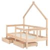 vidaXL Kids Bed Frame with Drawers 70x140 cm Solid Wood Pine