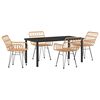 vidaXL Garden Dining Set 5 pcs Brown Powder-Coated Steel