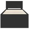 vidaXL Daybed with Drawer Manual Black 90 x 200 cm Engineered Wood