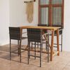 vidaXL 5 Piece Garden Bar Set Grey