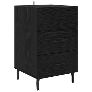 vidaXL Bedside Cabinet Black Oak 40 x 40 x 66 cm Engineered Wood