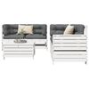 vidaXL 5 Piece Garden Sofa Set White Solid Wood Pine
