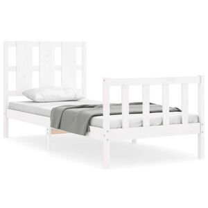 vidaXL Bed Frame without Mattress White 90x190 cm Single Solid Wood Pine
