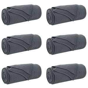 vidaXL Throw Blankets 6 pcs Dark Grey 170 x 130 cm 1.86 kg Fleece