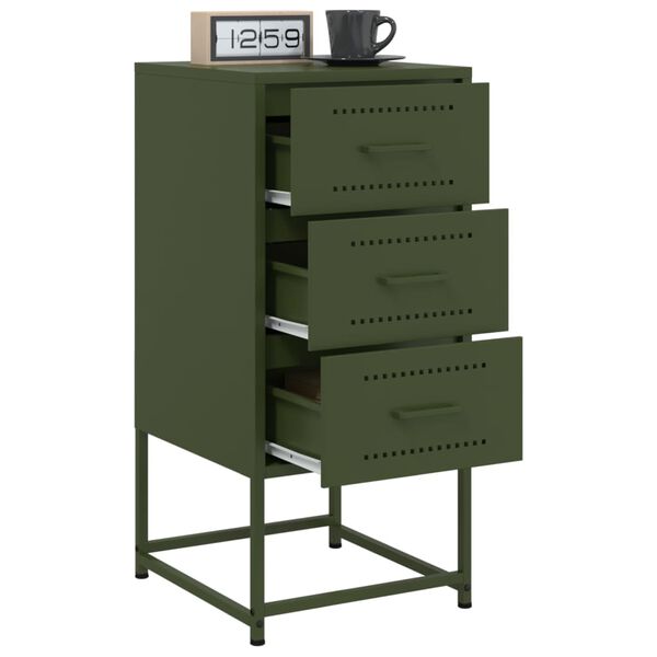 vidaXL Bedside Cabinets 2 pcs Olive Green 36x39x78 cm Steel