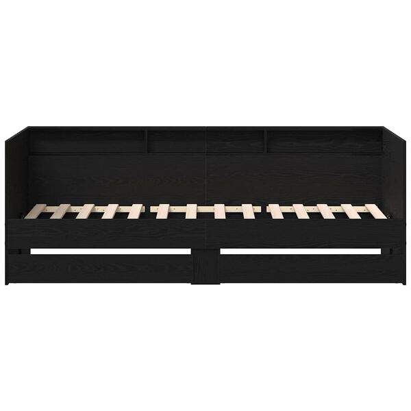 vidaXL Daybed with Headboard Black Oak 90 x 190 cm Engineered Wood