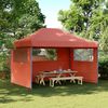 vidaXL Foldable Party Tent Pop-Up with 3 Sidewalls Terracotta