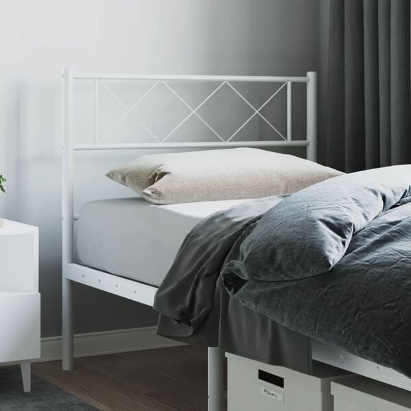 vidaXL Metal Replace Headboard White 75 cm