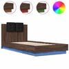 vidaXL Bed Frame | Brown Oak | Engineered wood, Plywood | 90 x 200 cm