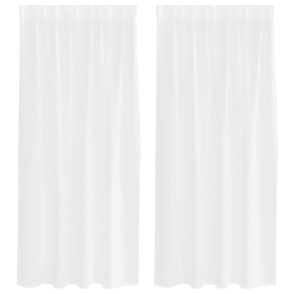 vidaXL Voile Curtain with Curtains 2 pcs White 175 x 140 cm Polyester