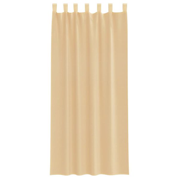 vidaXL Voile Curtains with Loops 2 pcs Sand 140x225 cm