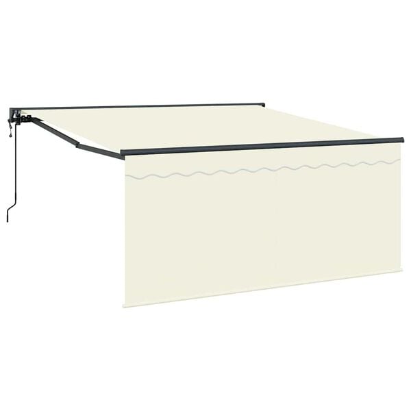 vidaXL Retractable Awning Cream 350 x 250 cm Polyester and Aluminium