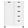 vidaXL Rolling Cabinet White 63.5 x 39 x 79 cm Solid Pine Wood