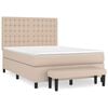 vidaXL Box Spring Bed with Mattress Cappuccino 140x200 cm Faux Leather