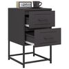 vidaXL Bedside Cabinet Black 36x39x60.5 cm Steel