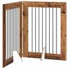 vidaXL Foldable Dog Gate with Stands 2 pcs Old Wood 160.5 cm