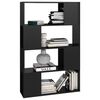 vidaXL Book Cabinet Room Divider High Gloss Black 80x24x124.5 cm
