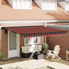 vidaXL Retractable Awning Manual Red and Black 350 x 250 cm Fabric