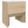 vidaXL Nesting Coffee Tables 3 pcs White and Sonoma Oak Engineered Wood