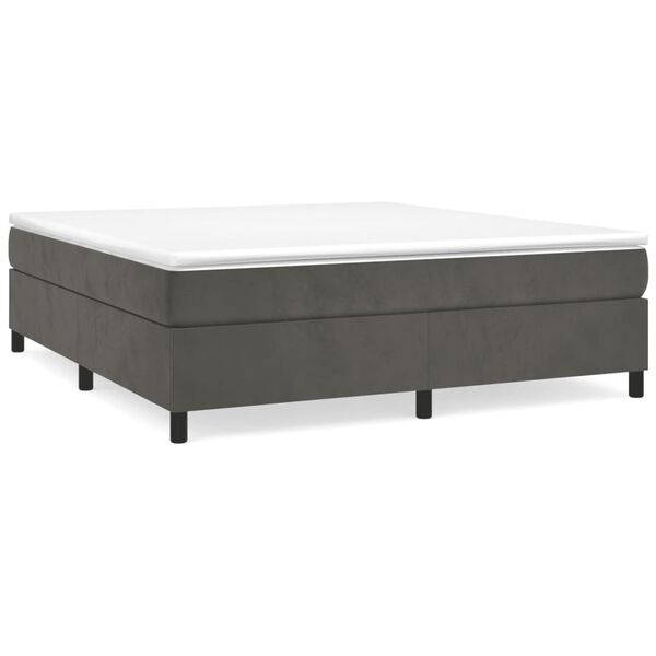 vidaXL Box Spring Bed Frame Dark Grey Super King Velvet (UK/IE/FI/NO only)