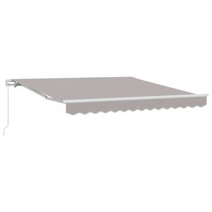 vidaXL Retractable Awning Manual Light Grey 350 x 250 cm