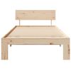 vidaXL Bed Frame with Headboard Natural 75 x 190 cm Solid Pine Wood