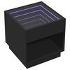 vidaXL Coffee Table with Infinity LED Black 50x50x50 cm