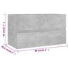 vidaXL 2 Piece Bathroom Furniture Set Concrete Grey Engineered Wood