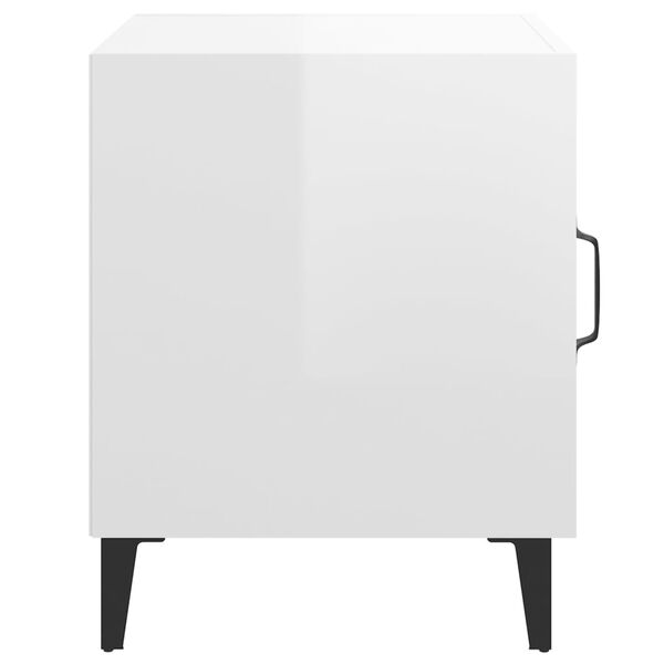vidaXL Bedside Cabinet High Gloss White Engineered Wood