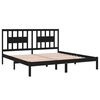 vidaXL Bed Frame without Mattress Black Solid Wood 200x200 cm (810041+818694)