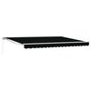vidaXL Manual Retractable Awning Black 4 x 3.5 m