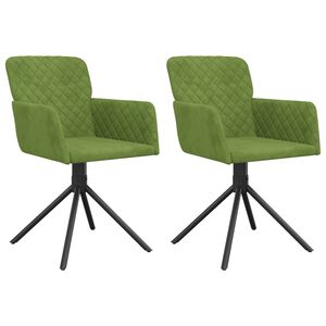 vidaXL Swivel Dining Chairs 2 pcs Light Green Velvet