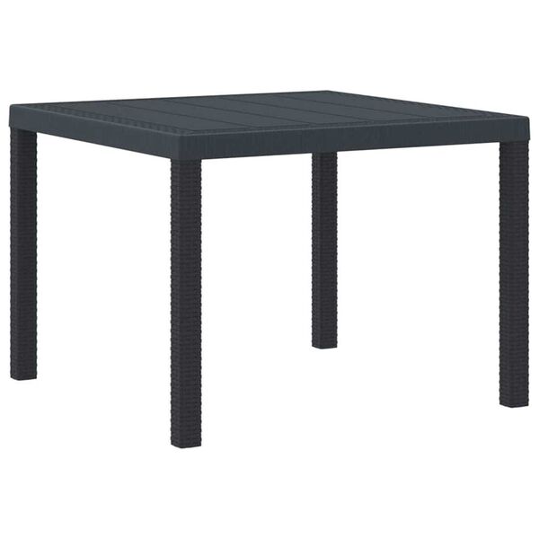 vidaXL Garden Dining Table Anthracite 100 x 100 x 73 cm Poly Rattan