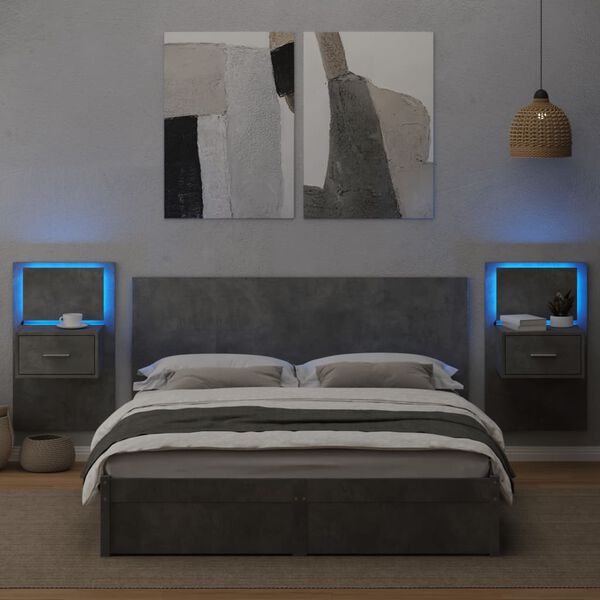 vidaXL Bed Headboard with Cabinets Concrete Grey 160 cm Engineered Wood