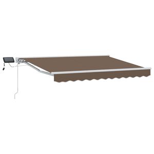 vidaXL Manual Awning Frame with LEDs Taupe 5 x 3 m