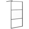 vidaXL Shower walls Black 100 x 195 cm Glass and Aluminium