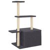vidaXL Cat Tree with Sisal Scratching Posts Dark Grey 110 cm