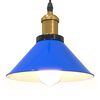 vidaXL Pendant Lamp Height Adjustable E27 Gloss Dark Blue Ø 22 cm Metal
