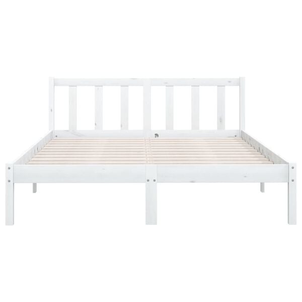 vidaXL Bed Frame without Mattress White Solid Wood Small Double
