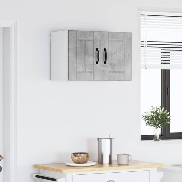 vidaXL Kitchen Wall Cabinet Wall-mounted Concrete Grey 60 x 31 x 40 cm