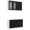 vidaXL Kitchen Unit LUCCA 4 pcs Black Engineered Wood